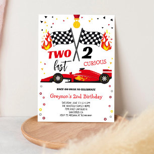 Two Fast 2 Curious Racing Car Boy Birthday Invitation