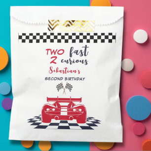 Two fast 2 curious second kids birthday favour bags