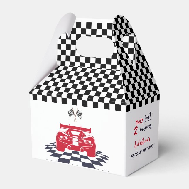 Two fast 2 curious second kids birthday favour box (Front Side)