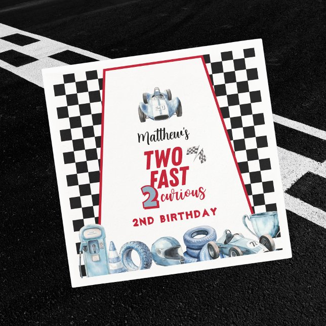 Two Fast 2nd birthday Boy Racing Car  Napkin (Creator Uploaded)