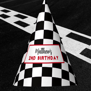 Two Fast 2nd birthday Boy Racing Car  Party Hat