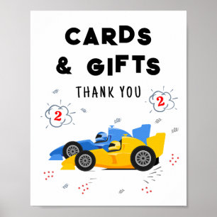 Two Fast 2nd Birthday Cards and Gifts Sign