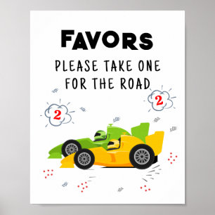 Two Fast 2nd Birthday Favors Sign