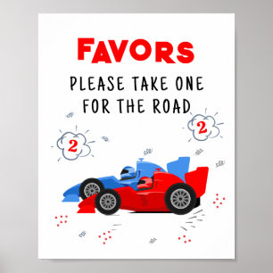 Two Fast 2nd Birthday Favors Sign