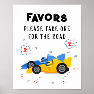 Two Fast 2nd Birthday Favours Sign