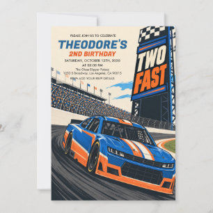 Two Fast 2nd Birthday Invitation