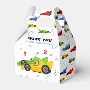 Two Fast 2nd Birthday Kids Racing Cars Name Favor Favour Box