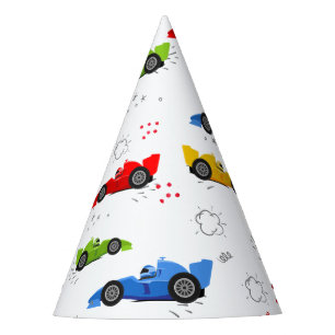 Two Fast 2nd Birthday Kids Racing Cars Name Favor Party Hat