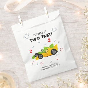 Two Fast 2nd Birthday Kids Racing Cars Name Favour Bags