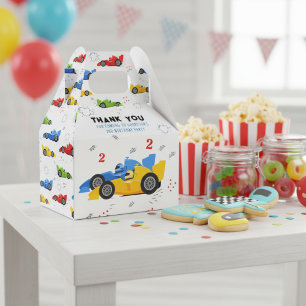 Two Fast 2nd Birthday Kids Racing Cars Name Favour Box