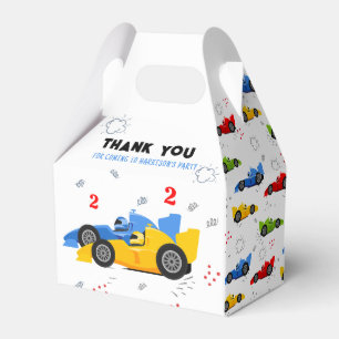 Two Fast 2nd Birthday Kids Racing Cars Name Favour Box