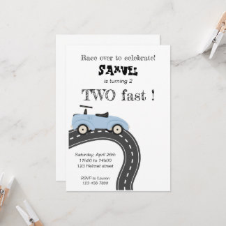 Two fast birthday 2st , template invitations