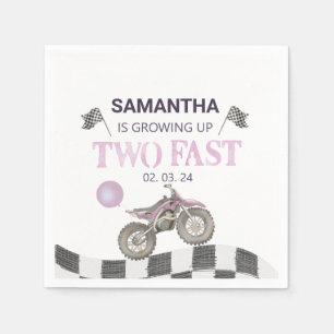 Two Fast Birthday Dirt Bike Theme Napkin