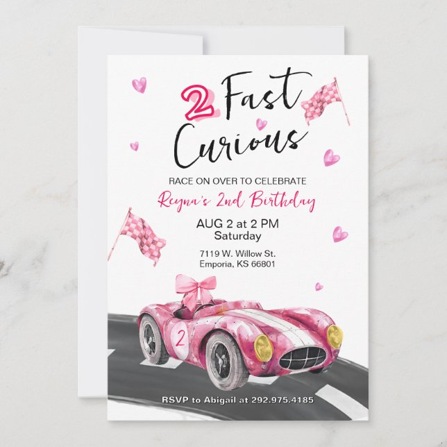 Two Fast Birthday Invitation (Front)