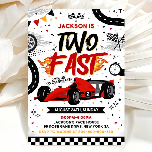 Two Fast Birthday Invitation, Race Car Invitation (Creator Uploaded)