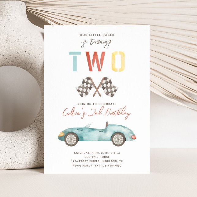 TWO Fast Birthday Invitation | Racing Invitation (Creator Uploaded)