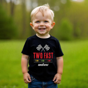 Two Fast Black Race Car Baby T-Shirt