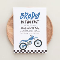 Two Fast Blue Dirt Bike Boy 2nd Birthday