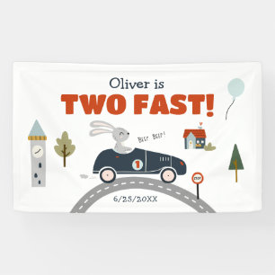 Two Fast Cars 2nd Birthday Banner