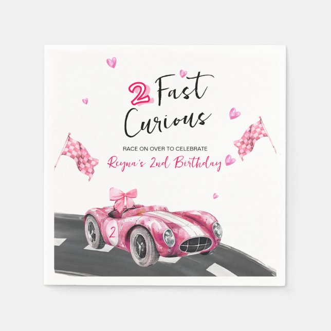 Two Fast Curious Birthday  Napkin (Front)