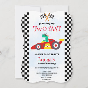 Two Fast Dinosaur Race Car 2nd Birthday Party 