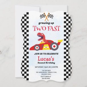 Two Fast Dinosaur Race Car 2nd Birthday Party 