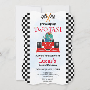 Two Fast Dinosaur Race Car 2nd Birthday Party