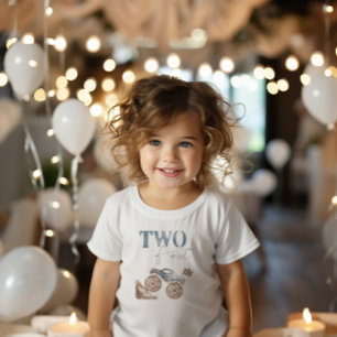 TWO Fast Dusty Blue Monster Truck Birthday T-shirt