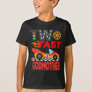 Two Fast Godmother Pit Crew Racing Car Family Birt T-Shirt