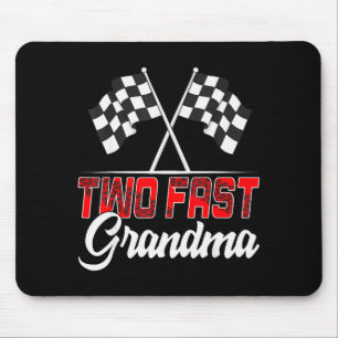 Two Fast Grandma Second Birthday Racing Car Family Mouse Mat