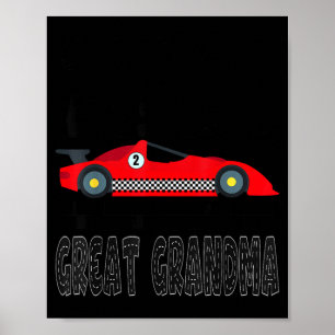 Two Fast Great Grandma Birthday Illustration Poster