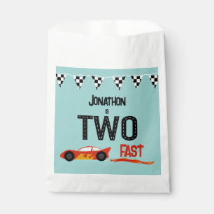 TWO fast kids racecar second birthday party Favour Bags