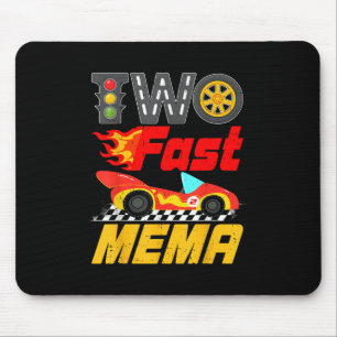 Two Fast Mema Pit Crew Racing Car Family Birthday Mouse Mat