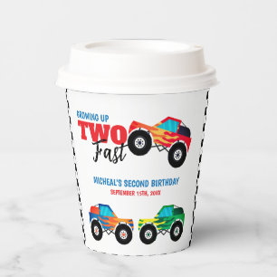 Two Fast Monster Truck 2nd Birthday Paper Cups