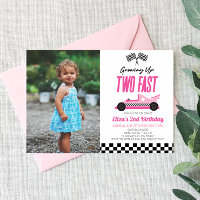 Two Fast Pink Race Car 2nd Birthday Party