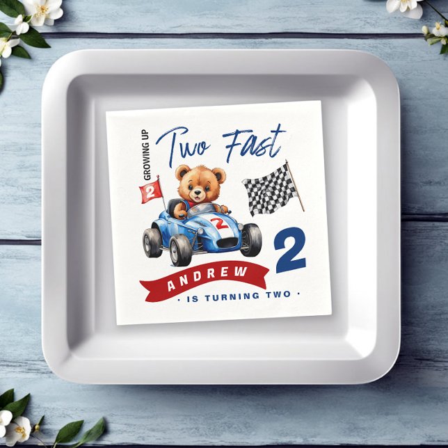 Two Fast Race Car 2nd Birthday  Napkin (Creator Uploaded)