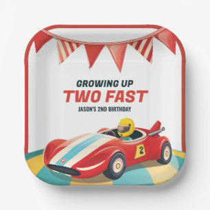 Two Fast Race Car 2nd Birthday Paper Plate