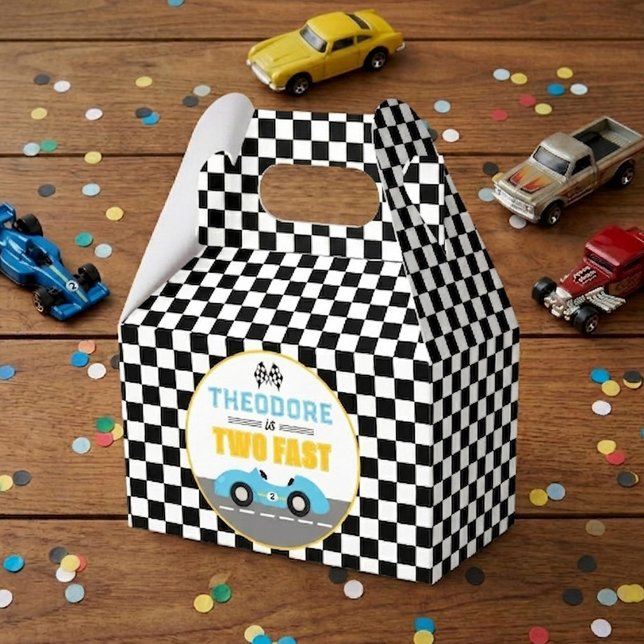 Two Fast Race Car 2nd Birthday Party Favour Box (Creator Uploaded)