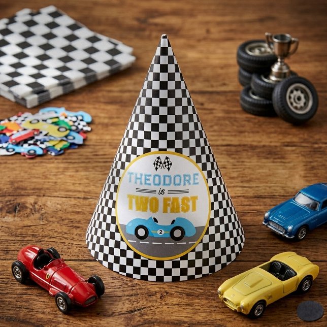 Two Fast Race Car 2nd Birthday Party Hat (Creator Uploaded)
