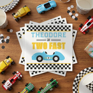 Two Fast Race Car 2nd Birthday Party Napkin