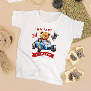 Two Fast Race Car 2nd Birthday Toddler T-Shirt