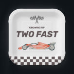 Two Fast Race Car 2nd Boy's Birthday Party Paper Plate<br><div class="desc">Zoom,  zoom! Celebrate your two year old speed racer's car themed birthday party with these adorable modern race car paper plates. Perfect for your little boy's party celebrations!</div>
