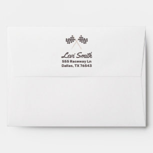 Two Fast Race Car Birthday Party Invitation Envelope