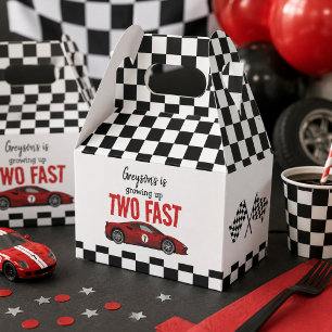 Two Fast Race Car Boy 2nd Birthday Party Favour Box