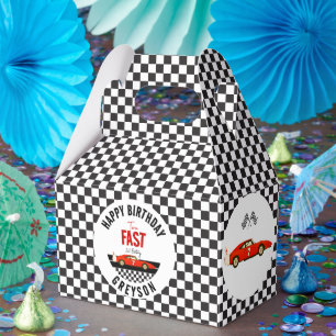 Two Fast Race Car Boy 2nd Birthday Party Favour Box