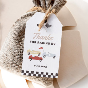 Two Fast Race Car Boy 2nd Birthday Party Gift Tags