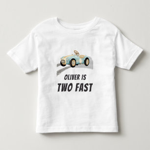 Two Fast Race Car Boy 2nd Birthday Party T-Shirt