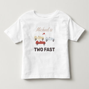 Two Fast Race Car Boy 2nd Birthday Toddler T-Shirt