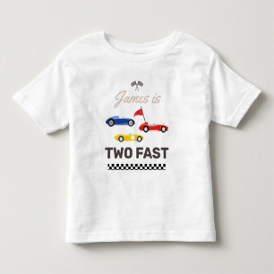Two Fast Race Car Boy 2nd Birthday Toddler T-Shirt