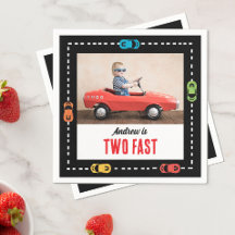 Two Fast Race Car Boys Birthday Photo